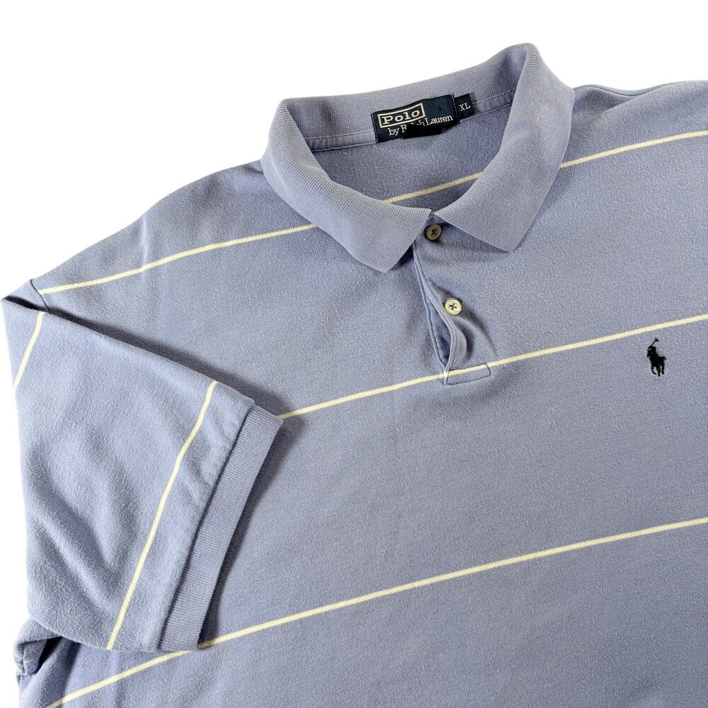 Polo Ralph Lauren Light Blue White Striped Blue Pony Men's Shirt Sz XL‎